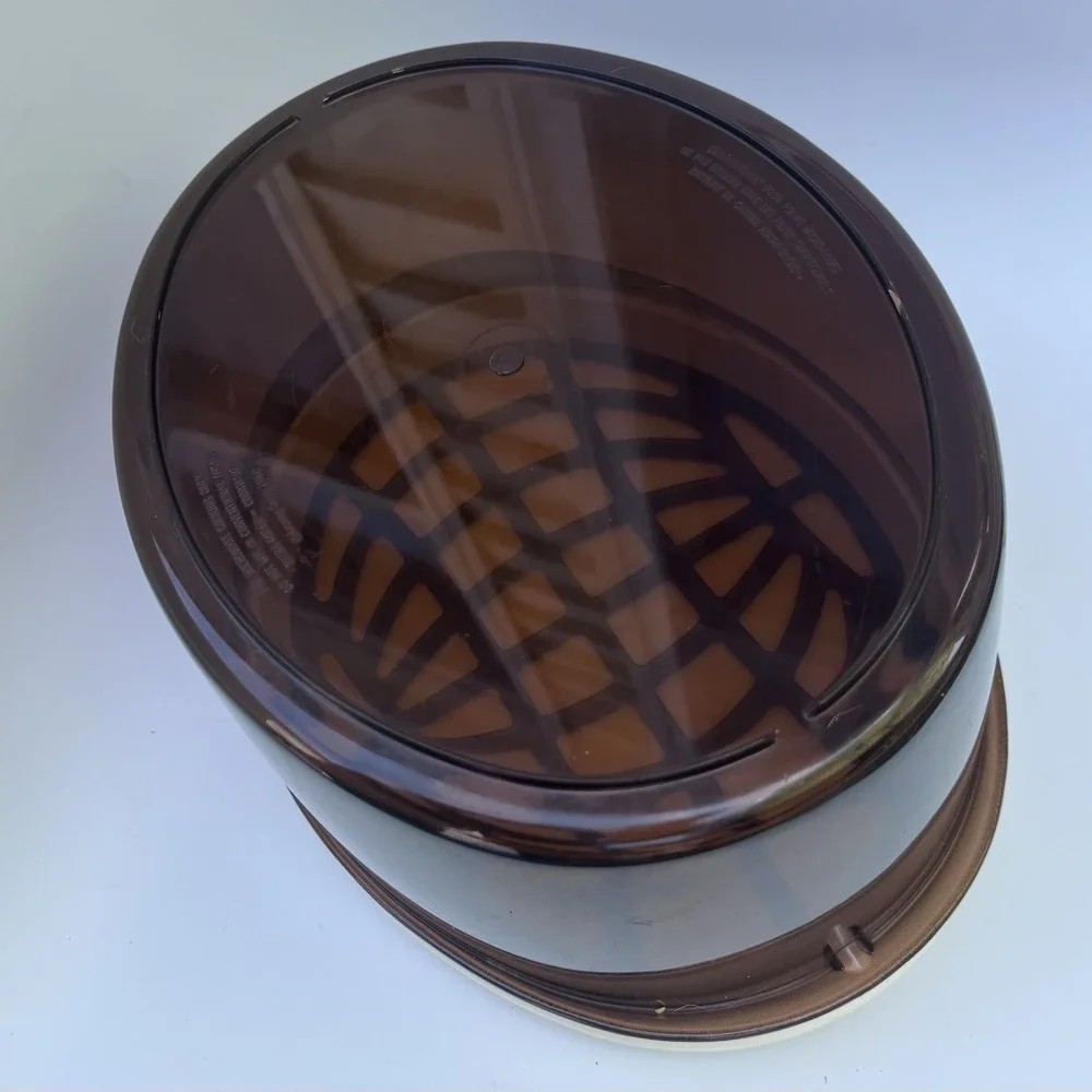 Vtg 1980 Amway Microwave Roaster Micro-Queen Cookware Oval 3-Piece Set (A30)